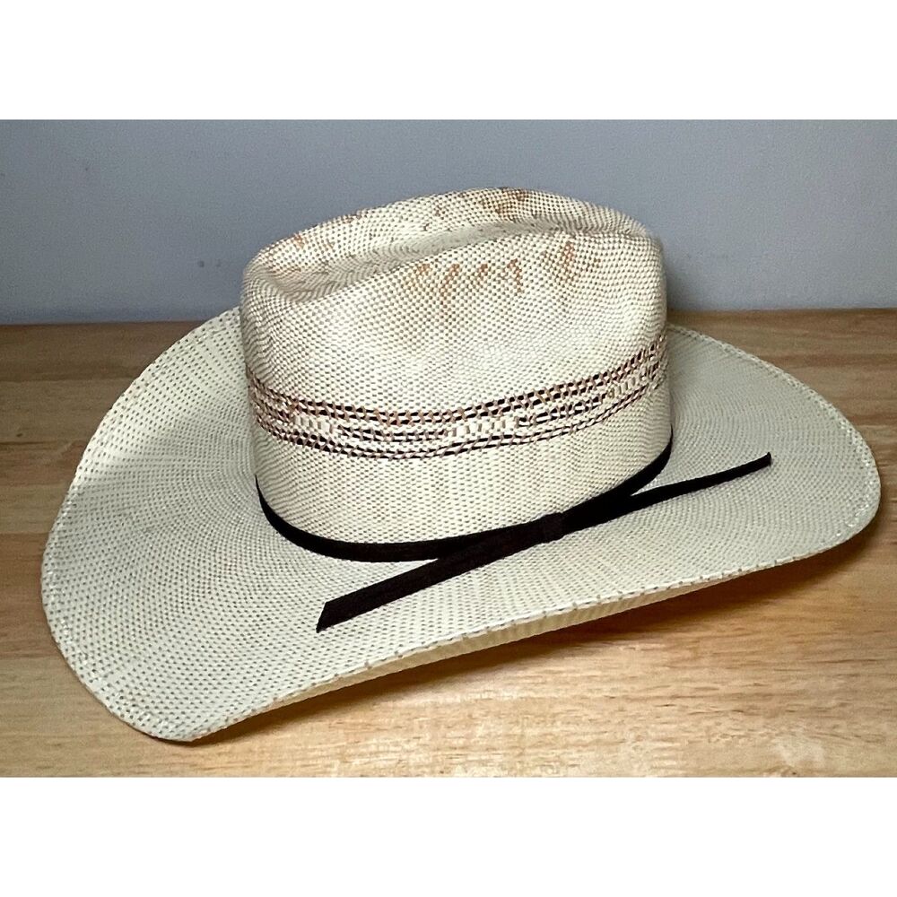 Twister Youth Western Straw Cowboy Hat Size M Brown Band Made in Mexico